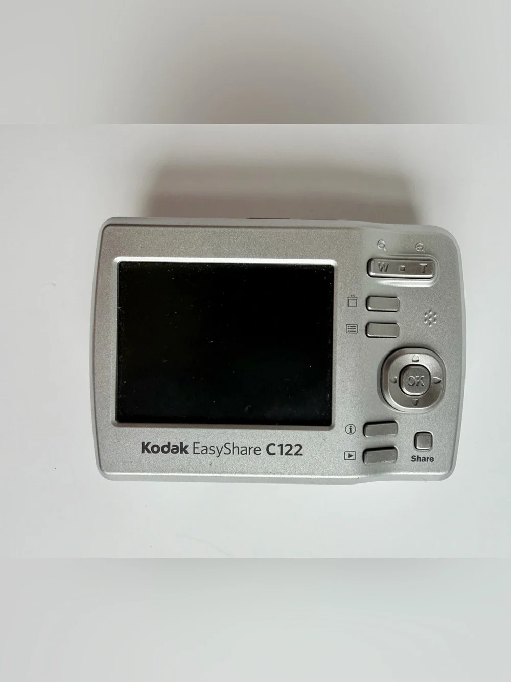 Kodak EasyShare C122 8.1 MP Digital Camera Silver w/ 1G Mem Card Tested & Works